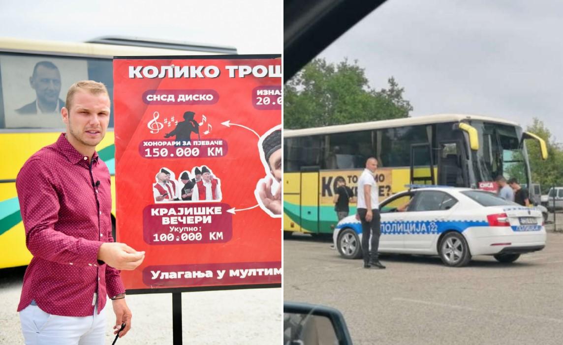 Stanivuković pred UKC RS dovezao autobus "Ko to tamo krade"