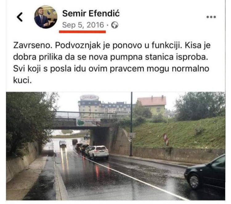 Efendićeva objava iz 2016. godine - Avaz