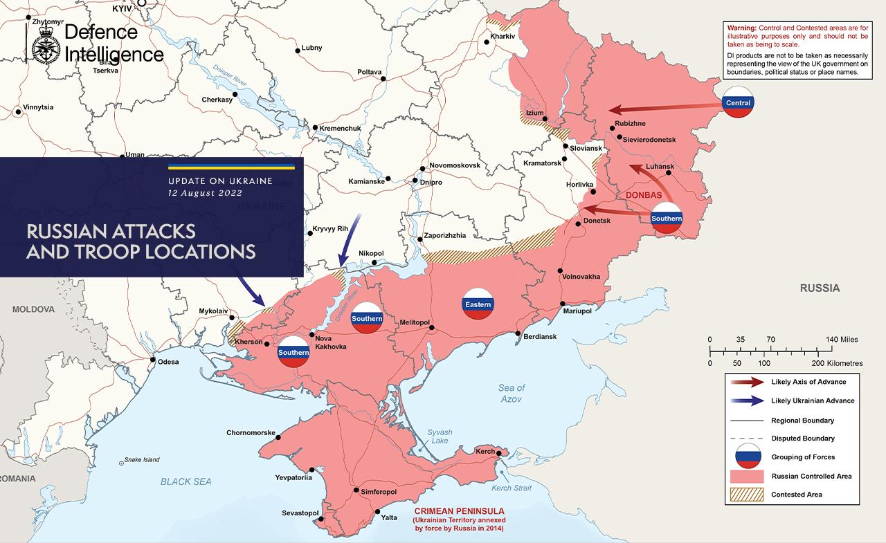 Britanci objavili novu mapu ruskih napada na Ukrajinu