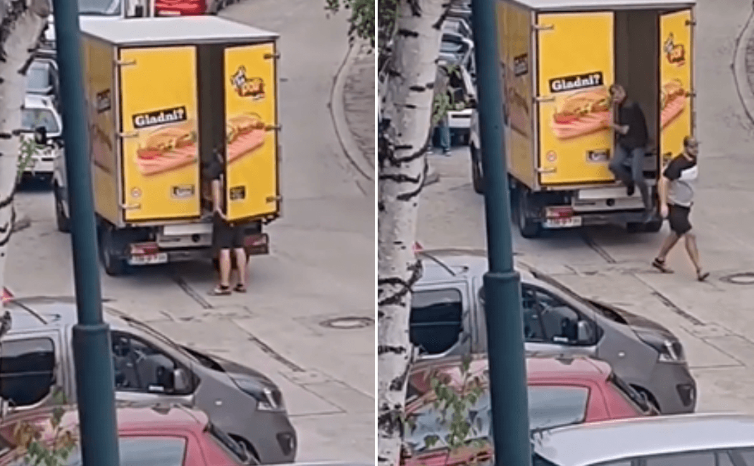 Snimak iz Sarajeva: Lopovi vršljali po kamionu za dostavu, a onda se pojavio vozač