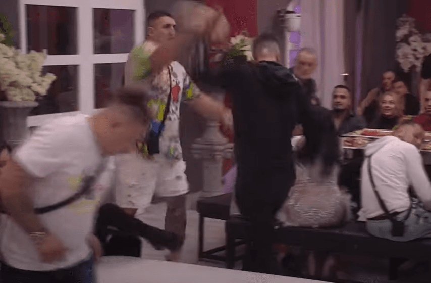 Odmah haos u Zadruzi: Kristijan Golubović napao Lil Broksa iz Sarajeva, umazao ga salatom