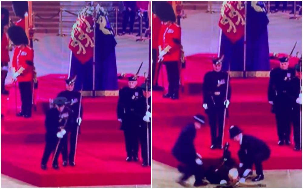 Video / Kraljevski stražar se srušio kod kovčega kraljice Elizabete II