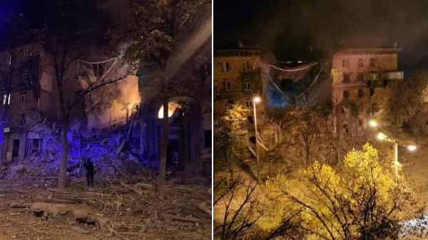 Granatirano Zaporožje: Uništeno nekoliko stambenih zgrada, spasioci izvlače ljude iz ruševina