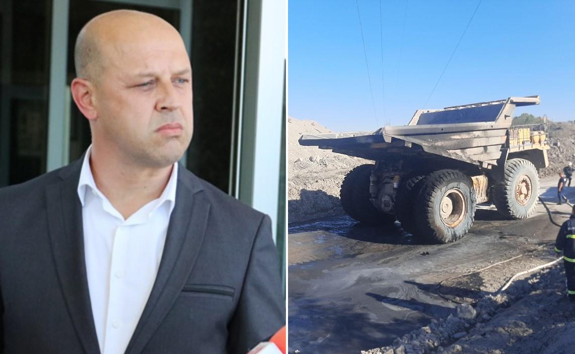 Direktor RMU Banovići nakon požara: Do zapaljenja kamiona je došlo zbog neispravnih kablova