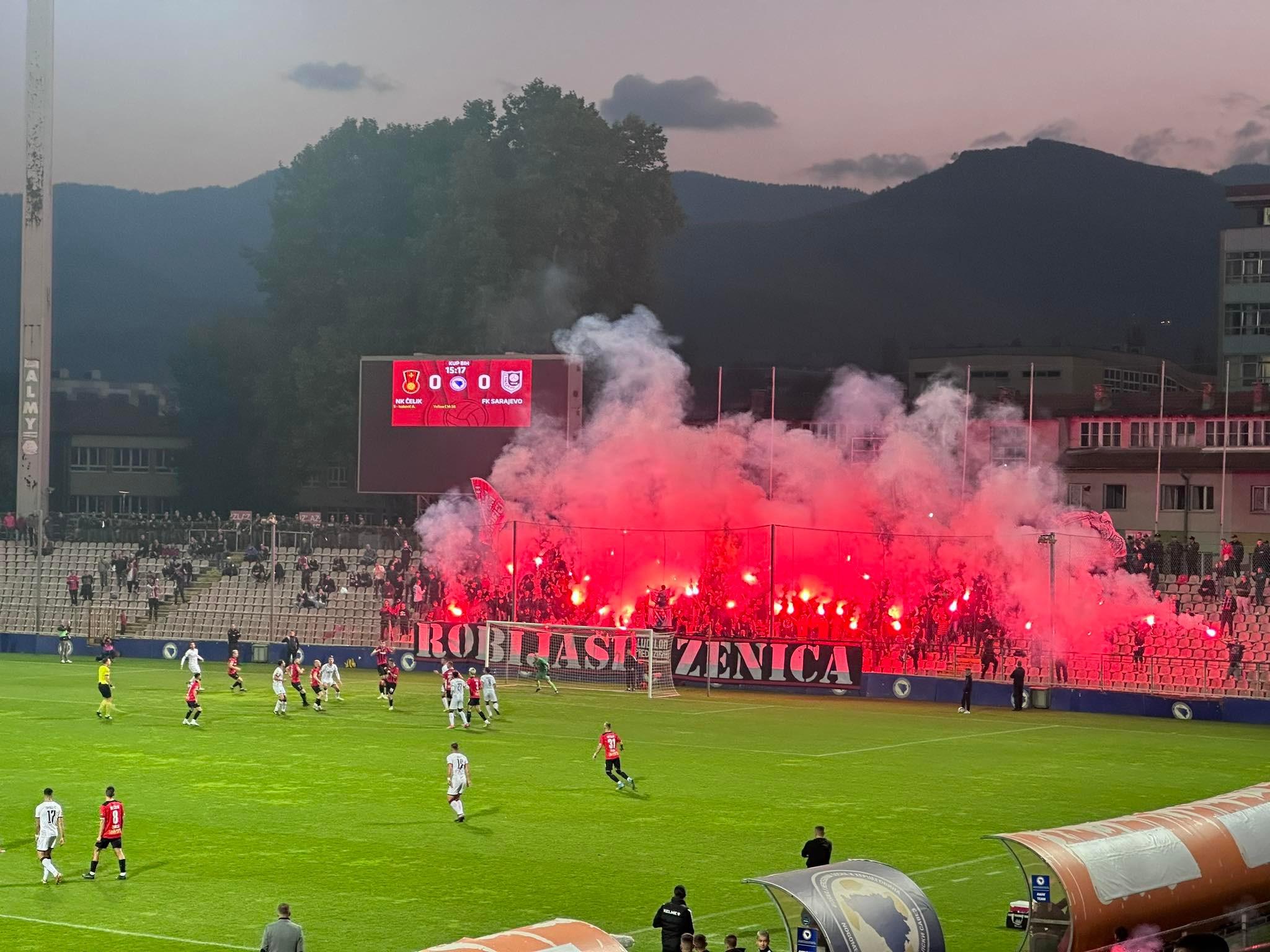 Sjajna atmosfera u Zenici: Sarajevo vodi protiv Čelika na poluvremenu