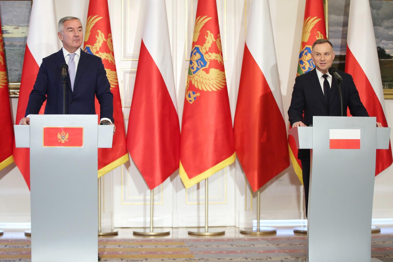 Duda sa Đukanovićem: Poljska podržava ulazak Crne Gore u Evropsku uniju - Avaz