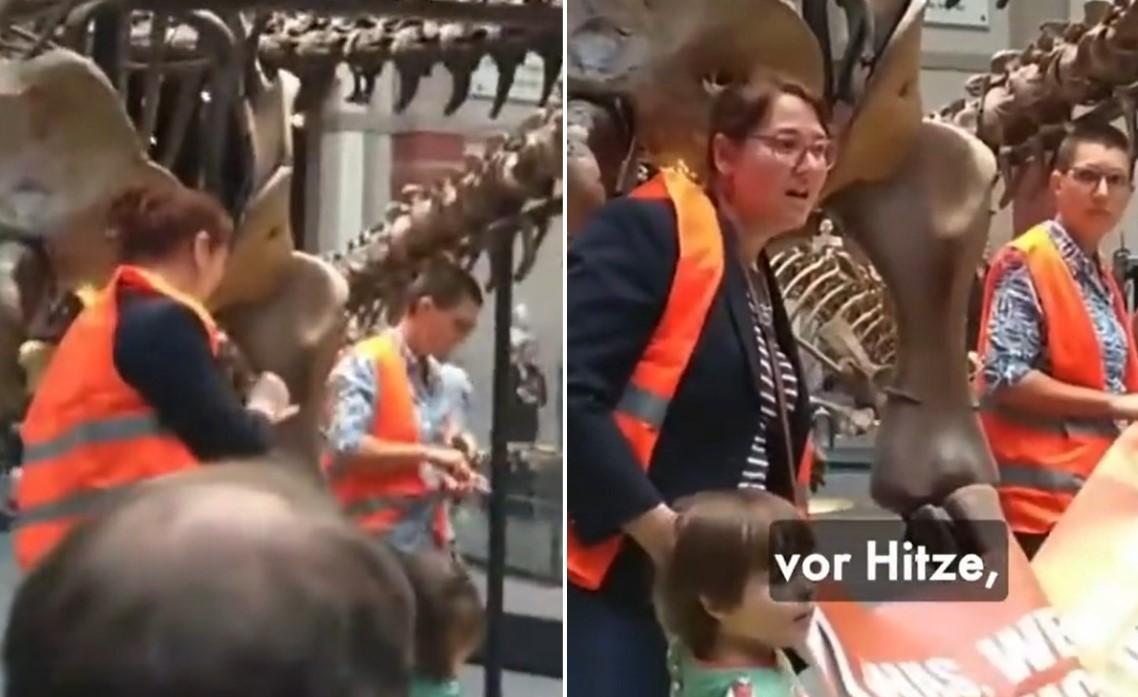 Berlin: Dvije klimatske aktivistkinje se zalijepile za izložbu dinosaura