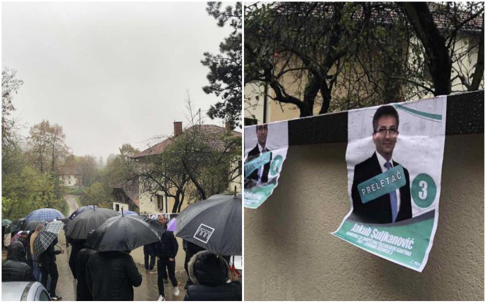 Stotine građana pred kućom Jakuba Suljkanovića: Oblijepili mu zid plakatima, žele povrat mandata