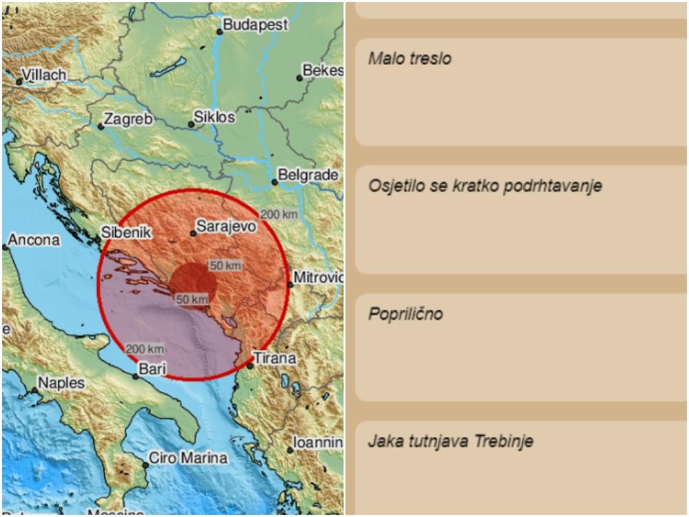 Zemljotres u Trebinju - Avaz