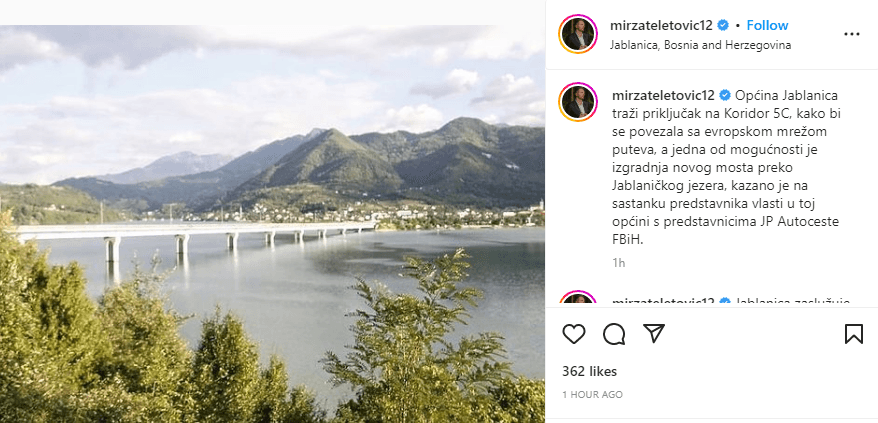 Objava Mirze Teletovića na Instagramu - Avaz