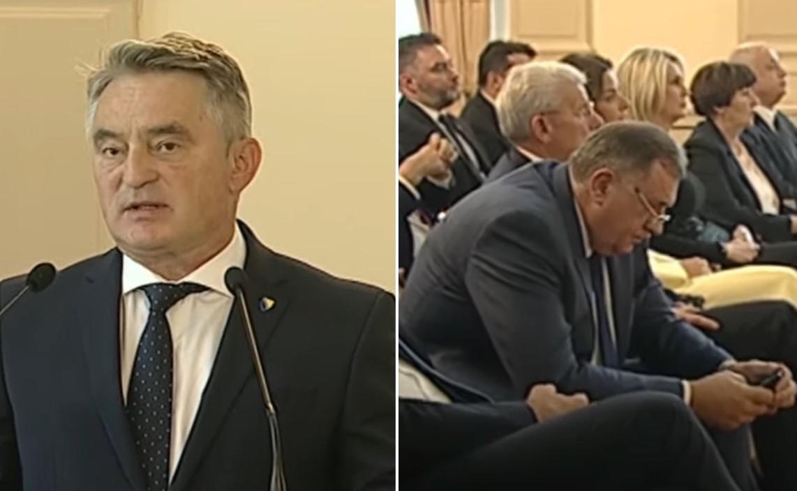 Dok je Komšić govorio, Dodik gledao u telefon