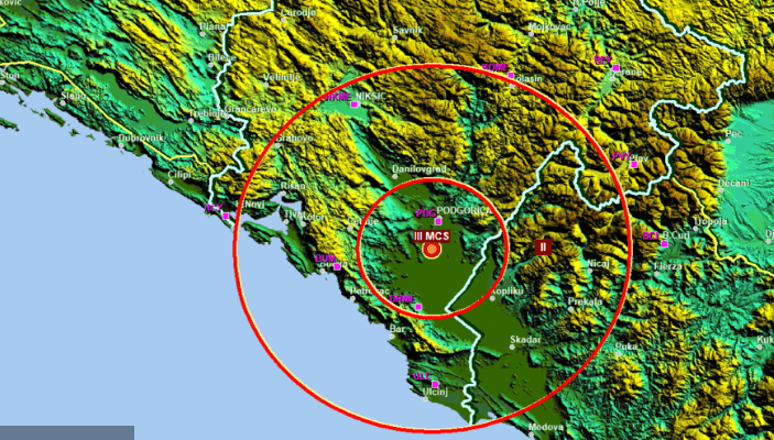 Zemljotres u blizini Podgorice - Avaz