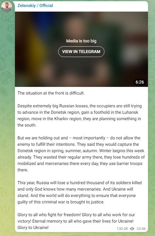 Objava na Telegramu - Avaz