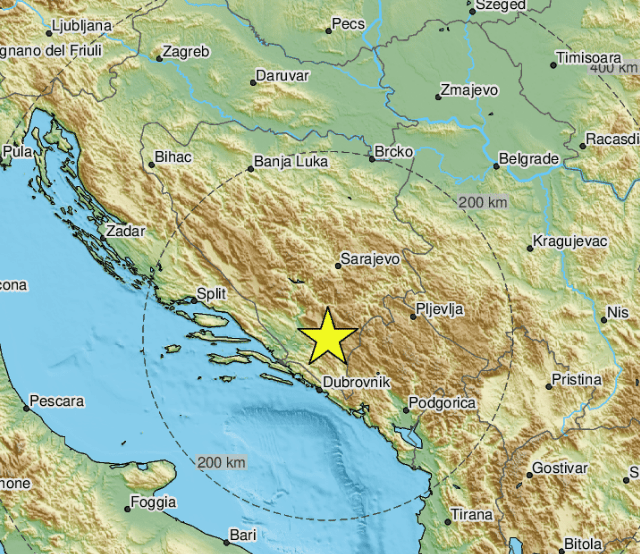 Snažan zemljotres ponovo uzdrmao Hercegovinu