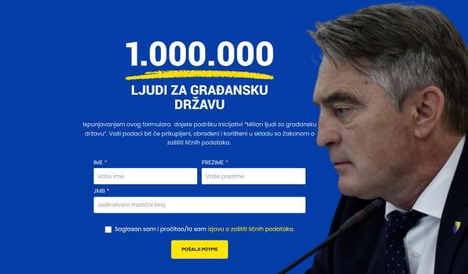 Šta se desilo s Komšićevih "milion potpisa za građansku državu"?