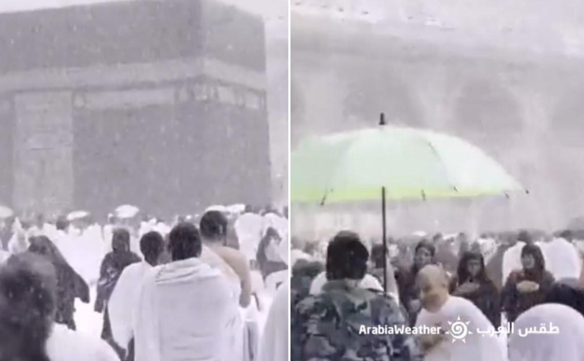 Viralni video koji prikazuje snježne padavine u Meki je lažan