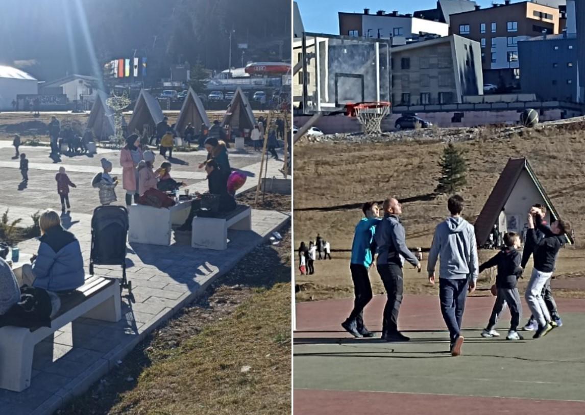 Bjelašnica krcata: Umjesto skijanja, ove zime se na Babinom Dolu igraju košarka i mali fudbal