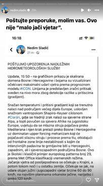 Objava Nedima Sladića - Avaz