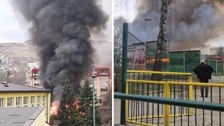 Foto / Veliki požar u Sarajevu: Crni dim kulja iznad Čengić-Vile
