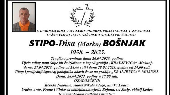Nastradali Stipo Bošnjak - Avaz