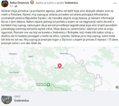 Objava Adise Omerović - Avaz