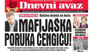 U današnjem "Dnevnom avazu" čitajte: Mafijaška poruka Čengiću!