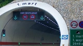 Zbog izvođenja sanacionih radova na mostu Gorica za saobraćaj zatvorena desna cijev tunela 1. mart