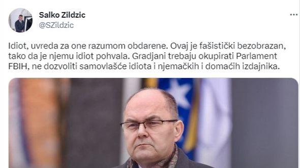 Tvit Salke Zildžića - Avaz