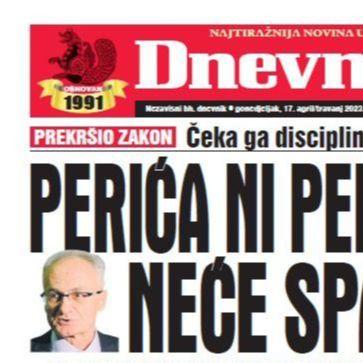 Danas u "Dnevnom avazu" čitajte: Perića ni penzija neće spasiti