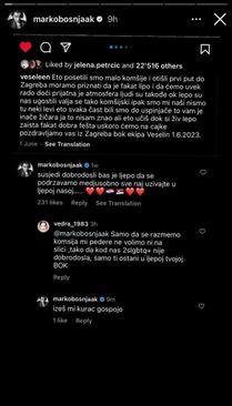 Objava Marka Bošnjaka na Instagramu - Avaz