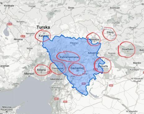Geografska karta BiH upoređena sa zemljotresima - Avaz