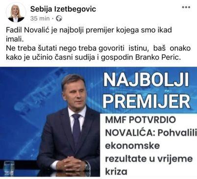 Objava Sebije Izetbegović - Avaz