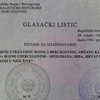 Održan referendum o nezavisnoj Bosni i Herecegovini