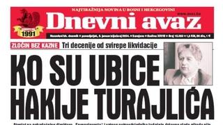 U današnjem "Dnevnom avazu" čitajte: Ko su ubice Hakije Turajlića