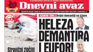 Danas u "Dnevnom avazu" čitajte: Heleza demantira i EUFOR!
