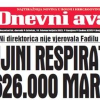 Danas u "Dnevnom avazu" čitajte: Sebijini respiratori od 626.000 maraka