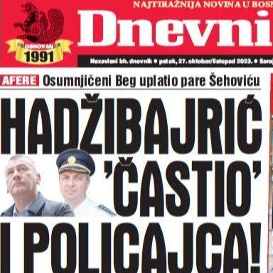 U današnjem "Dnevnom avazu" čitajte: Hadžibajrić "častio" i policajca!