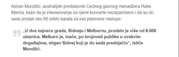 Faksimil teksta srbijanskog portala s Mundžićevom izjavom - Avaz