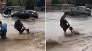 Video / Prolaznik u Atini spasio ženu koju je nosila snažna bujica