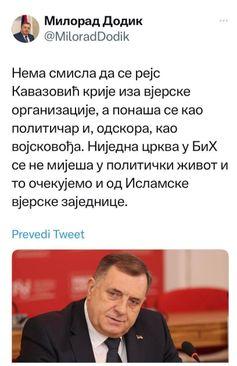 Objava Dodika na Twitteru  - Avaz