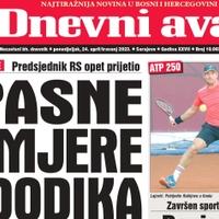 Danas u "Dnevnom avazu" čitajte: Opasne namjere Dodika
