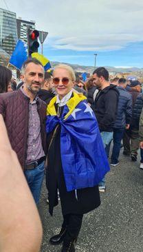Sebija Izetbegović na protestima ispred OHR-a - Avaz