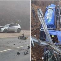 Teška saobraćajna nesreća kod Kaknja: Kamion se prevrnuo