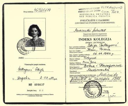 U Almanahu Medicinskog fakulteta u Sarajevu navedeno je da je diplomirala 1984., u indexu 1988. godine - Avaz