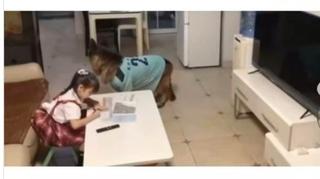 Pas i djevojčica u akciji zabušavanja: Pogledajte kako joj njemački ovčar "pomaže" da radi zadaću