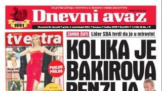 Danas u "Dnevnom avazu" čitajte: Kolika je Bakirova penzija