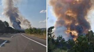 Veliki šumski požar izbio uz autoput u Sjevernoj Makedoniji