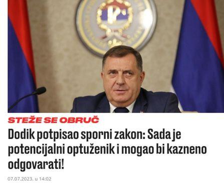 Tekst Jutarnjeg o Miloradu Dodiku - Avaz