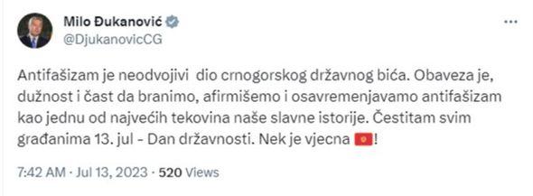 Objava Đukanovića - Avaz