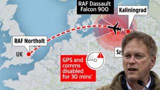 Avionu britanskog ministra odbrane ometen signal dok je letio iznad Rusije